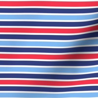 Nautical Stripe Pattern, Navy, Red and White Stripes