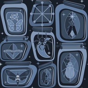 Retro Bugs--Spirit Animal Potions Cyanotype / Medium