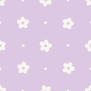 Flowers and Dots in Lavender Purple