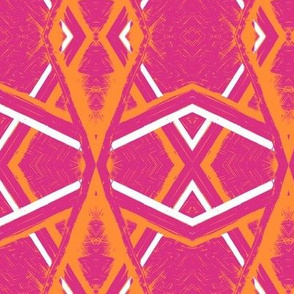 Arabian Canopy Magenta Tangerine White