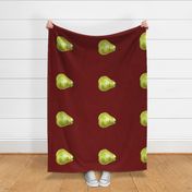 21-1aa Fat Quarter Play Mat Pear Red Yard Quilt Panel
