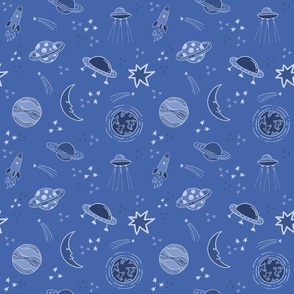 Outer Space Blue On Blue Small