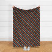 Medium Scale Zig Zag Stripes Southwestern Style Aztec on Black