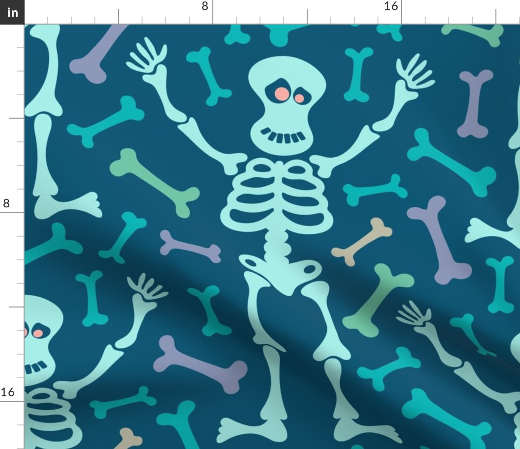 Mr. Spooky Happy Halloween Friendly Skeleton Bones in Pastels - LARGE Scale - UnBlink Studio Jackie Tahara