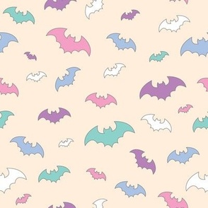 Halloween Bats Orange Pastel 