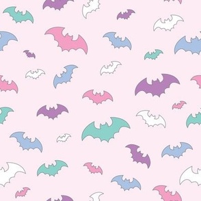 Halloween Bats Pink Pastel 