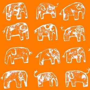 Orange elephant walk