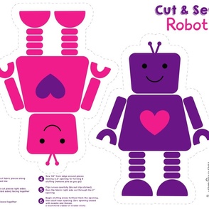 Cut and Sew Robot Pink and Purple