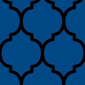Extra Large Moroccan Tile Pattern - Blue and Black