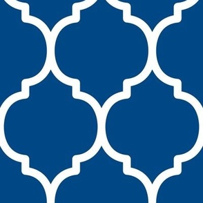 Extra Large Moroccan Tile Pattern - Blue and White