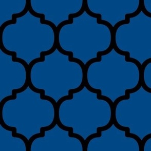 Large Moroccan Tile Pattern - Blue and Black