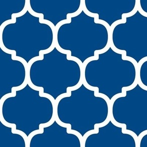 Large Moroccan Tile Pattern - Blue and White