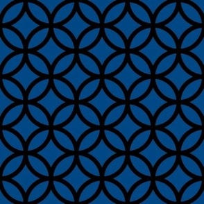 Interlocked Circles Pattern - Blue and Black