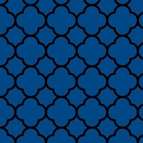 Quatrefoil Pattern - Blue and Black