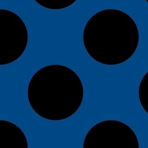 Large Polka Dot Pattern - Blue and Black