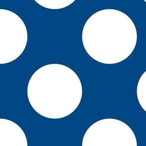Large Polka Dot Pattern - Blue and White