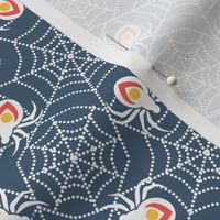 Spider Web Deco- Stormy Sea Blue- Small Scale