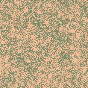 spotted texture in peach fuzz and green by rysunki_malunki