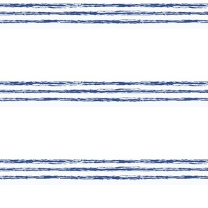 Stripes large french navy blue and white  