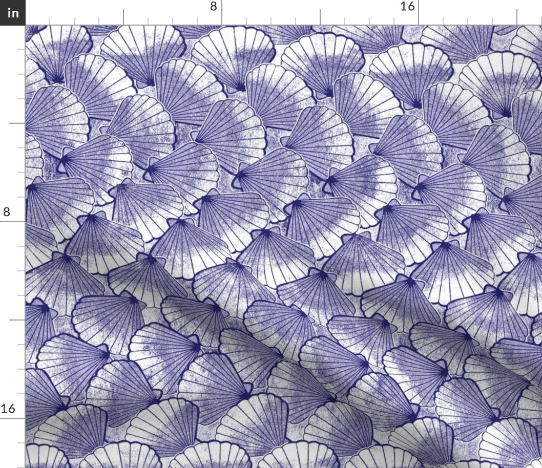 Perwinkle Violet Blue Clam Shells - medium scale