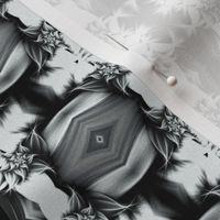 fleurs en fractales noir et blanc