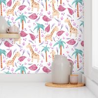 Jungle Giraffes | Pink