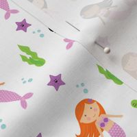 Multiracial Mermaids Pattern Purple