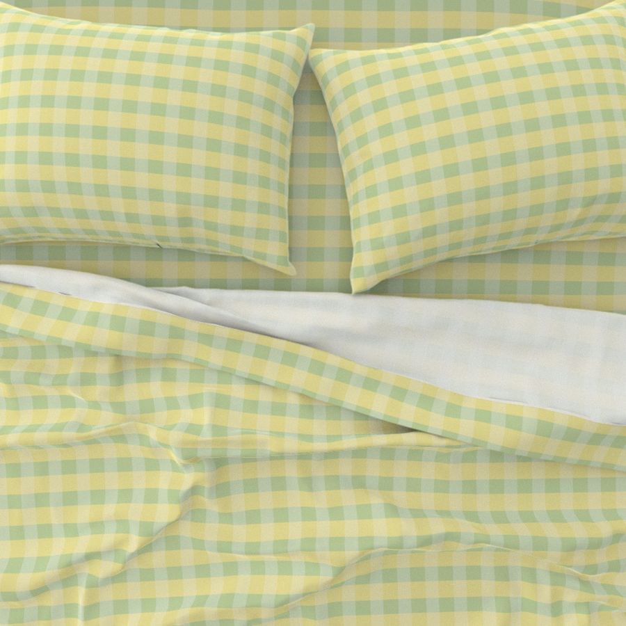 Retro Gingham yellows and greens 