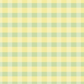 Retro Gingham yellows and greens 