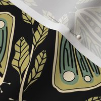 Vintage Butterflies - Large - Dark Moss
