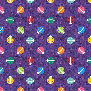 Garden Friends- Ladybugs on Purple pixels