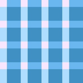 Gingham Windowpane Plaid in Blue and Purple