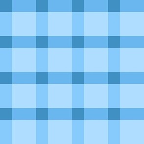 Gingham Windowpane Plaid in Cornflower Blue