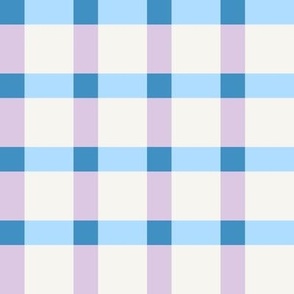 Gingham Windowpane Plaid in Lavender and Blue