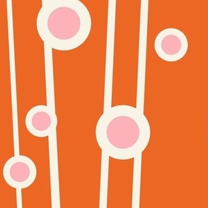 Berry Branch - Polka Dot Geometric - Retro Girl Orange Pink Jumbo Scale