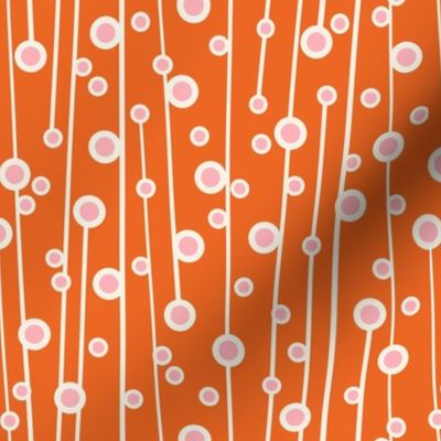 Berry Branch - Polka Dot Geometric - Retro Girl Orange Pink Regular Scale