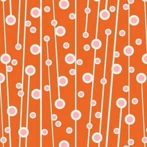 Berry Branch - Polka Dot Geometric - Retro Girl Orange Pink Regular Scale