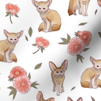 Fennec Foxes & Flora, White