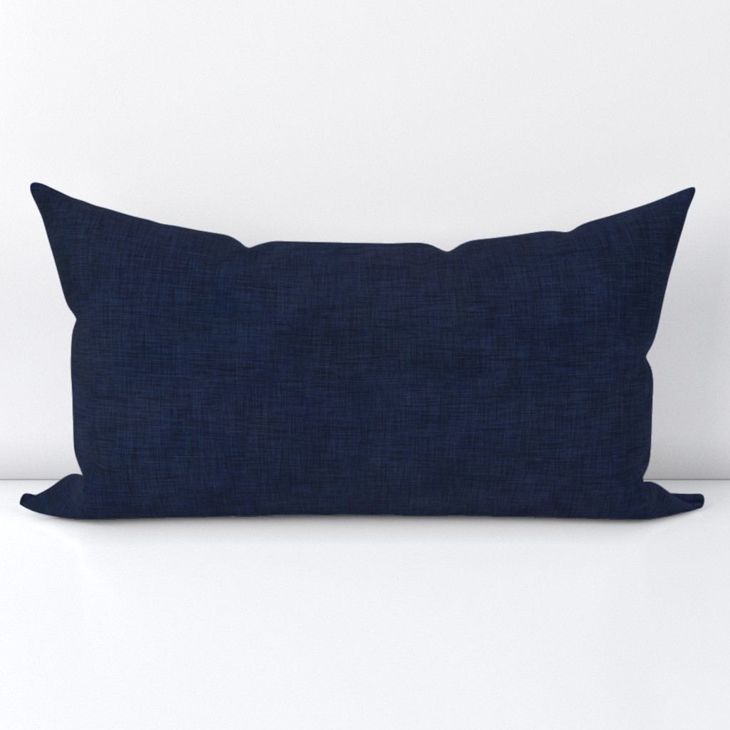 Indigo Blue Linen Texture- Solid Dark Blue Coordinate