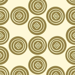 CIRCLES LIGHT PALE YELLOW AND BRONZE YELLOW 2 INCH