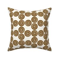 OFF-WHITE AND EARTHY BROWN GEOMETRIC CIRCLES 2 INCH