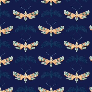 Dragonfly swarm - blue
