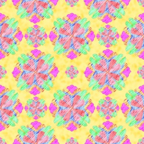 Retro Floral Yellow Background