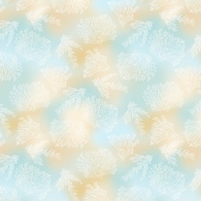 Coral on Abstract Beach Background 