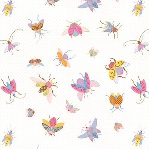 Kitschy Flying Beetles (peach-white) 7"