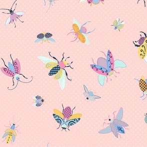 Kitschy Flying Beetles (pastel peach) 9"