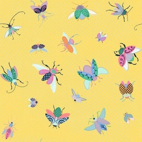 Kitschy Flying Beetles (yellow) 10"