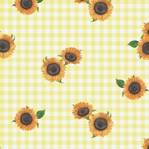 Yellow sunflower Gingham