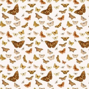 Butterflies Mustard Beige // mini