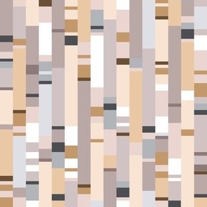 geometric lines in taupe and caramel